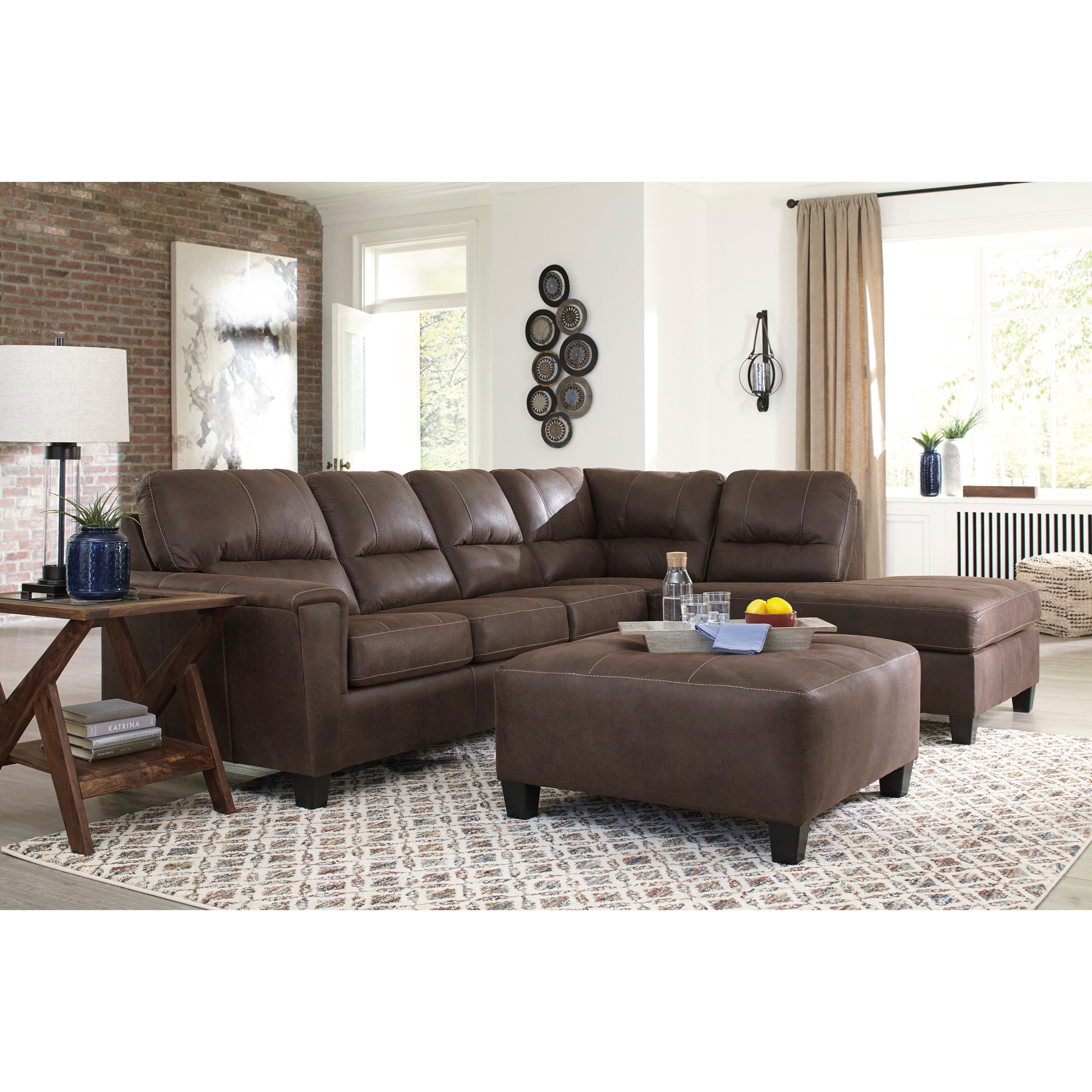 Ashley leather outlet sectional with chaise